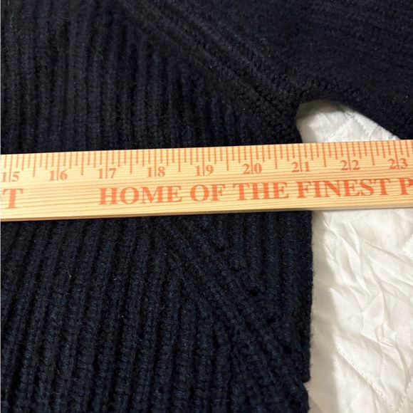 Zadig & Voltaire Zoe Wy, Navy turtleneck Sweater. Distressed edges. Wool/Yak. - Picture 9 of 16